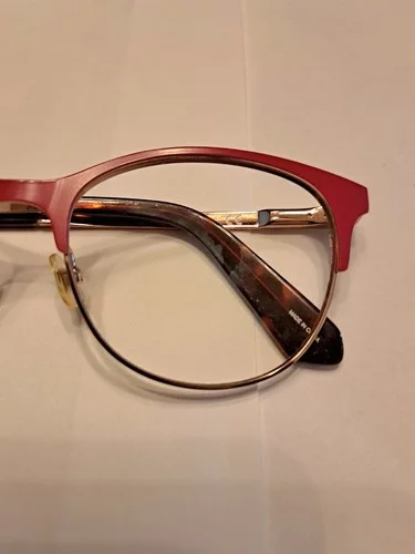 Kate Spade New York Eyeglass Frames - Red With Gold Trim -Excellent Condition 2