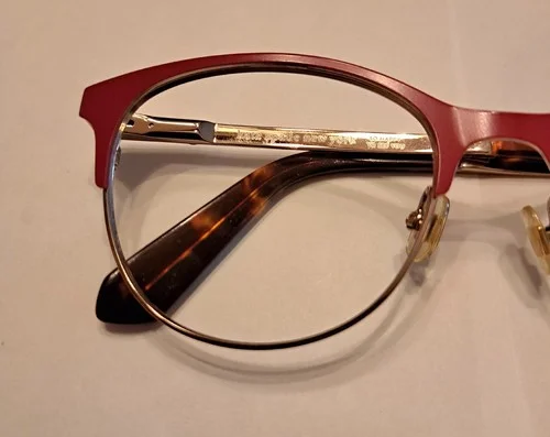 Kate Spade New York Eyeglass Frames - Red With Gold Trim -Excellent Condition 3