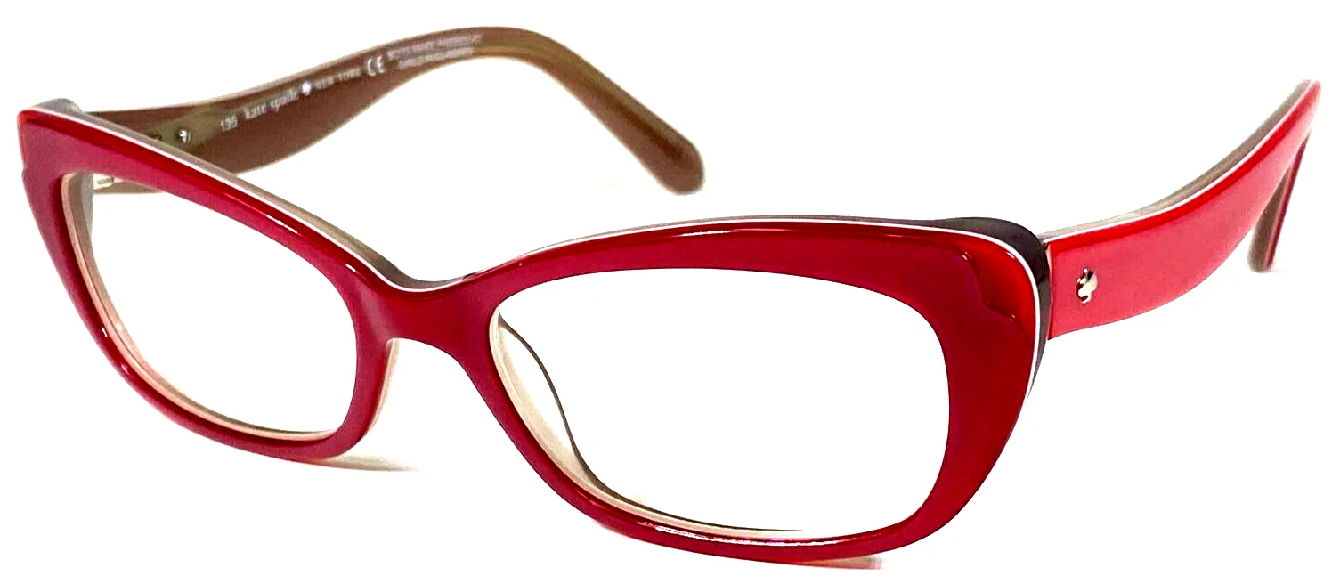 KATE SPADE NEW YORK “LARIANNA” Red/Pink Designer Eyeglasses Frame 52–17-135