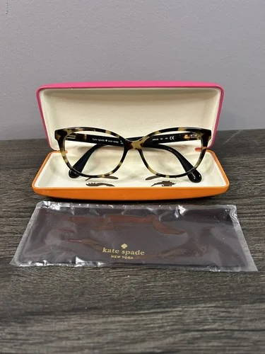 Kate Spade NY Eyeglasses Frames Karlee 581 Tortoise w/ Pink Orange Carrying Case