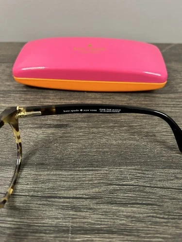 Kate Spade NY Eyeglasses Frames Karlee 581 Tortoise w/ Pink Orange Carrying Case 2