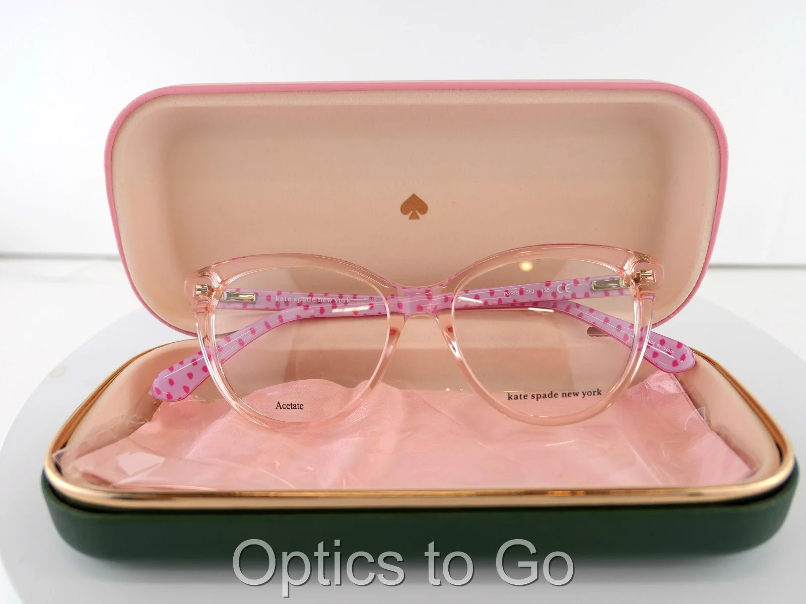 Kate Spade PARIS (35J) PINK CRYSTAL 48-15-135 PETITE Eyeglass Frames