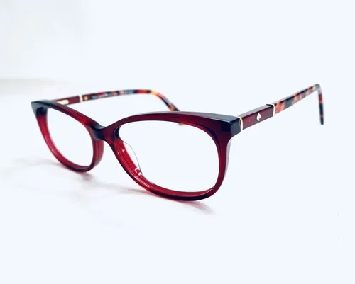Kate Spade Red Clear Lucite Wayfarer Glasses Gold Accents Kaileigh YDC 50 15 140