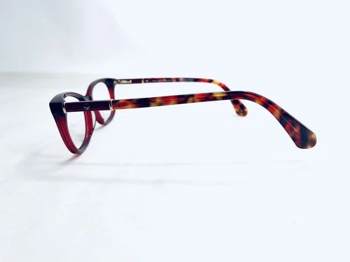 Kate Spade Red Clear Lucite Wayfarer Glasses Gold Accents Kaileigh YDC 50 15 140 3