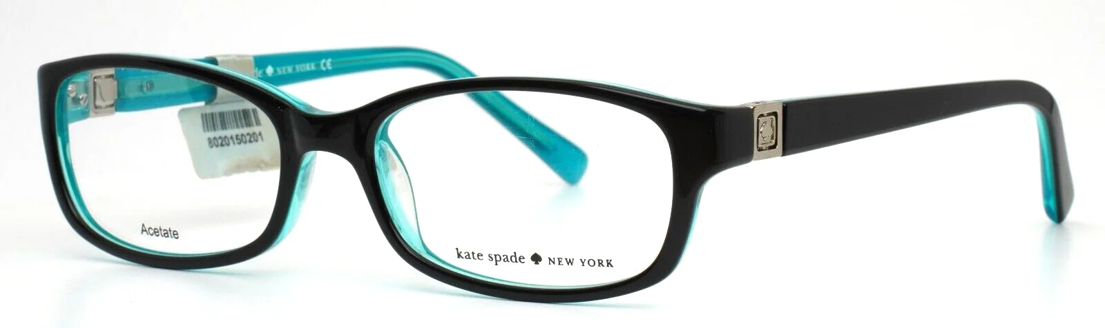 KATE SPADE Regine 0DH4 Black Aqua Womens Rectangle Eyeglasses 50-16-130 B:30