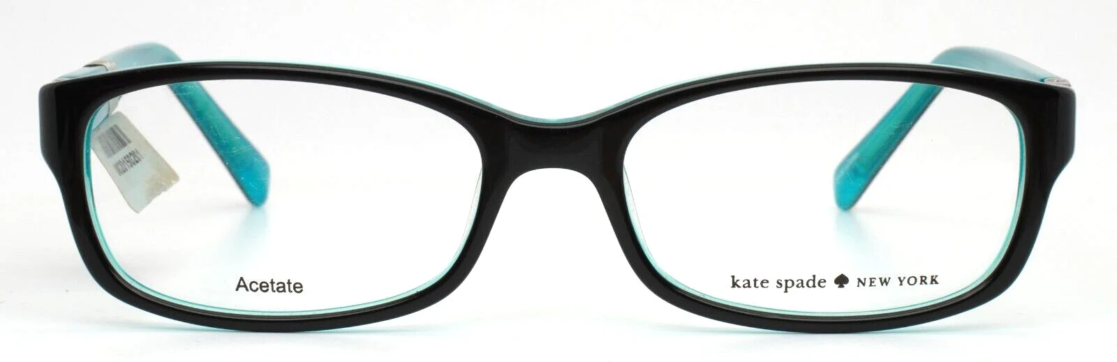 KATE SPADE Regine 0DH4 Black Aqua Womens Rectangle Eyeglasses 50-16-130 B:30 2