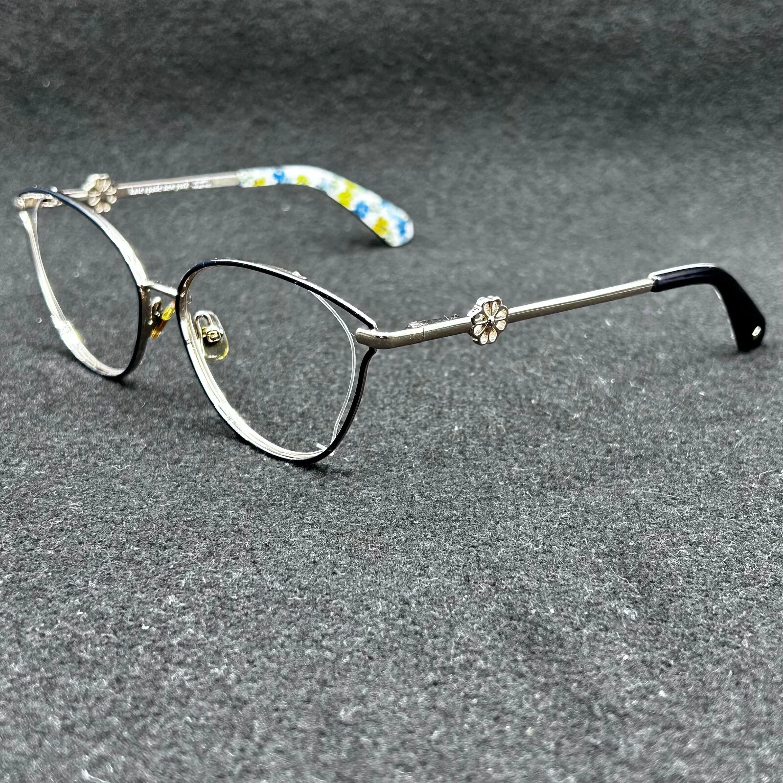 Kate Spade Scarletta LKS Eyeglasses Frame Gold Flex Floral 53-16-140 Used