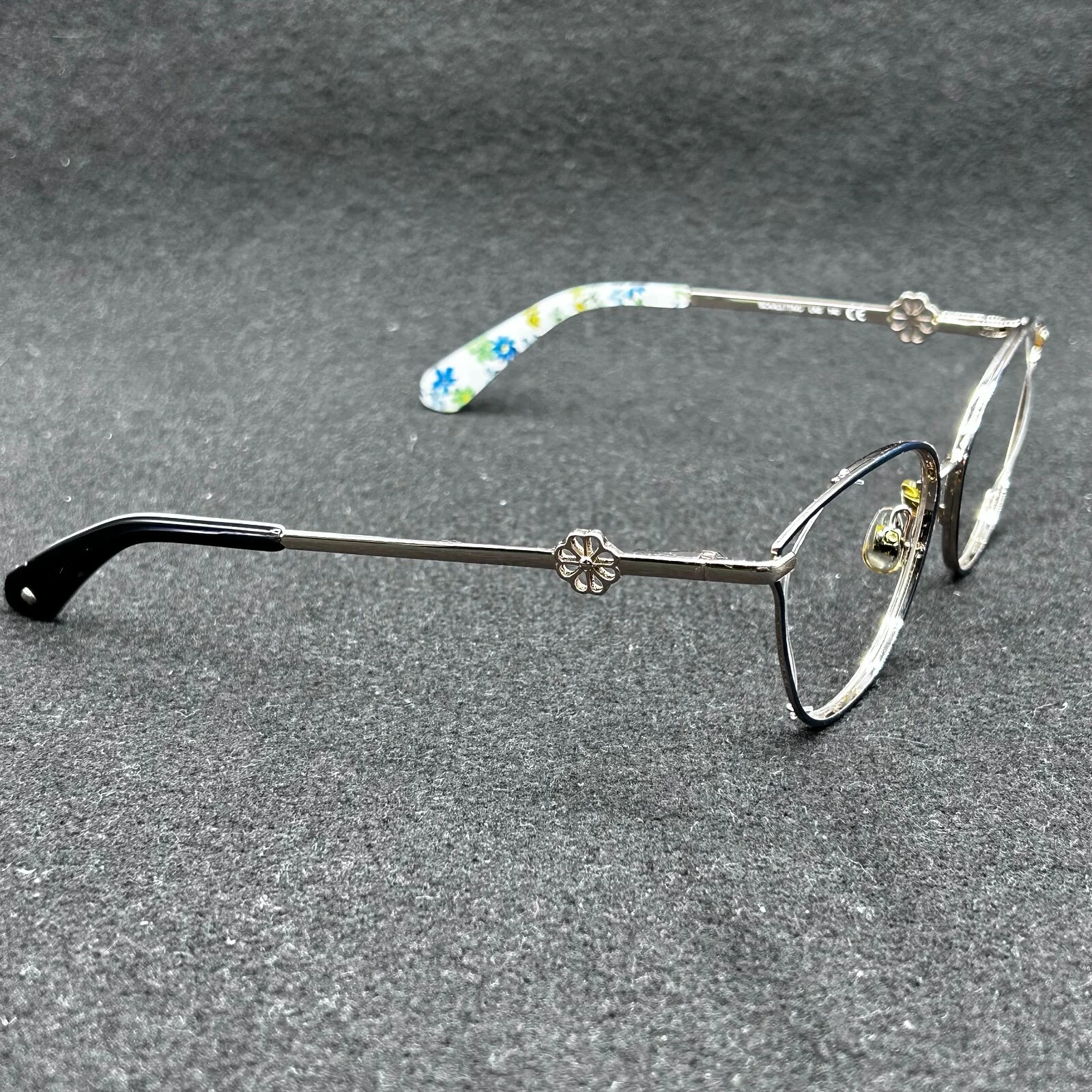 Kate Spade Scarletta LKS Eyeglasses Frame Gold Flex Floral 53-16-140 Used 3