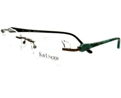 Kay Unger K 166 Brown Women Drill Mount Eyeglass Frame 52-17-135
