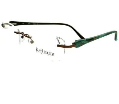 Kay Unger K 166 Brown Women Drill Mount Eyeglass Frame 52-17-135 4