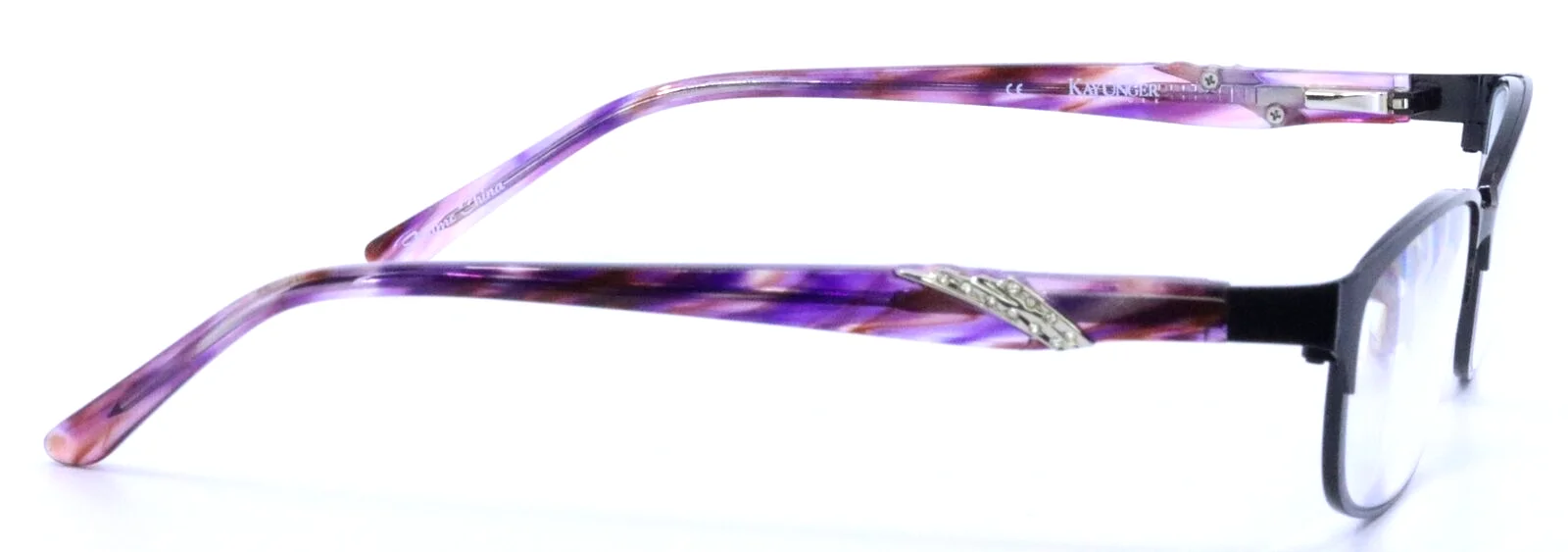 KAY UNGER K181 Black Jeweled Cat Eye Womens Eyeglasses Frames 52-15-135 4