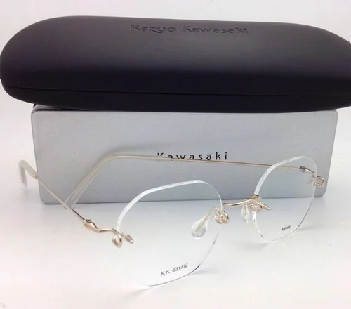 KAZUO KAWASAKI Eyeglasses MP 631 02 NP/44 44-19 140 Rimless Titanium Gold Frames