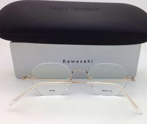 KAZUO KAWASAKI Eyeglasses MP 631 02 NP/44 44-19 140 Rimless Titanium Gold Frames 4