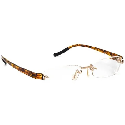 Kazuo Kawasaki Eyeglasses MP 705 #30 Gold/Havana Rimless Metal Japan 49[]19 140