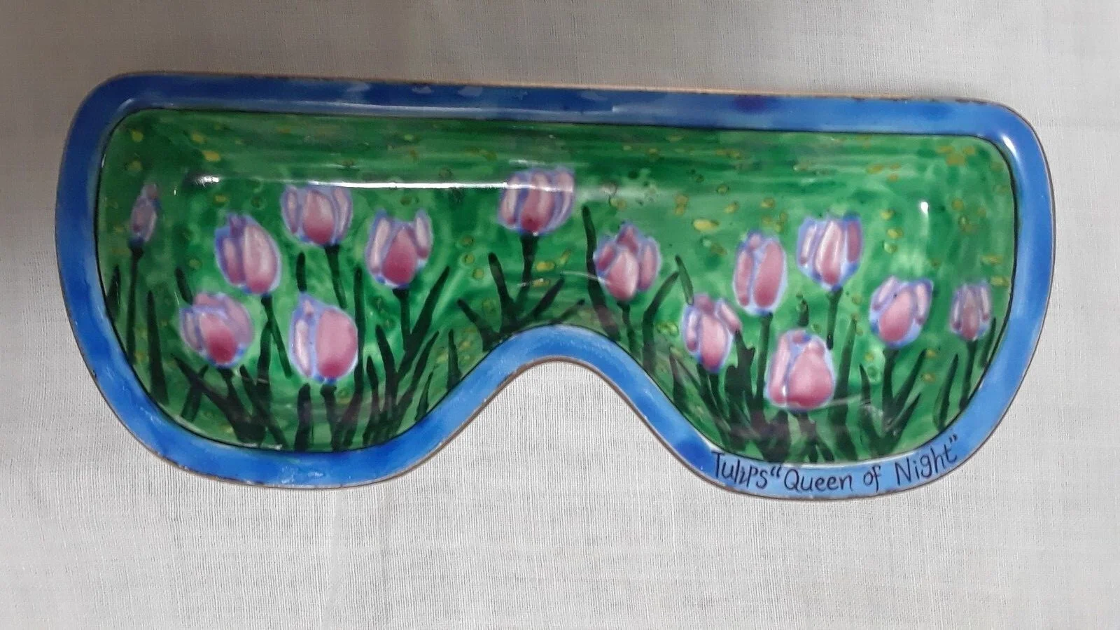 Kelvin Chen 2002 Enamel Hand painted on Copper Eye Glasses Holder / Tray in Box 4