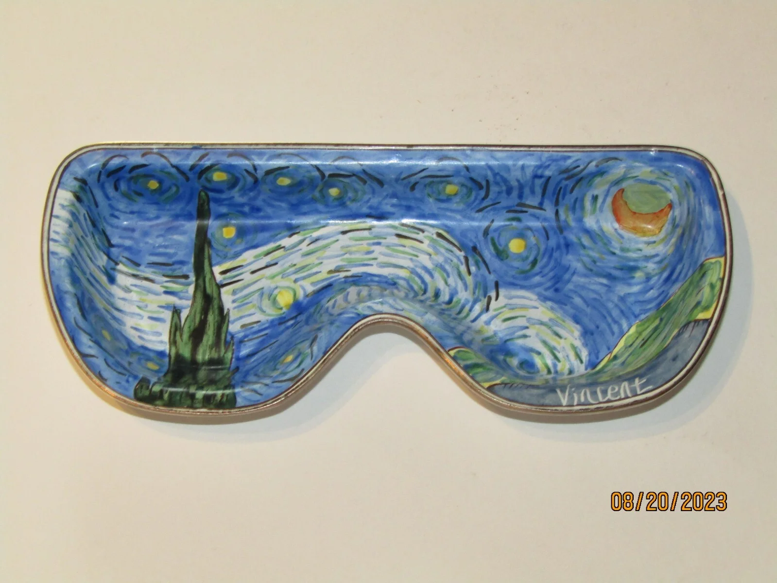 Kelvin Chen Vincent Van Gogh Starry Night Enameled Eyeglass Holder Tray Numbered