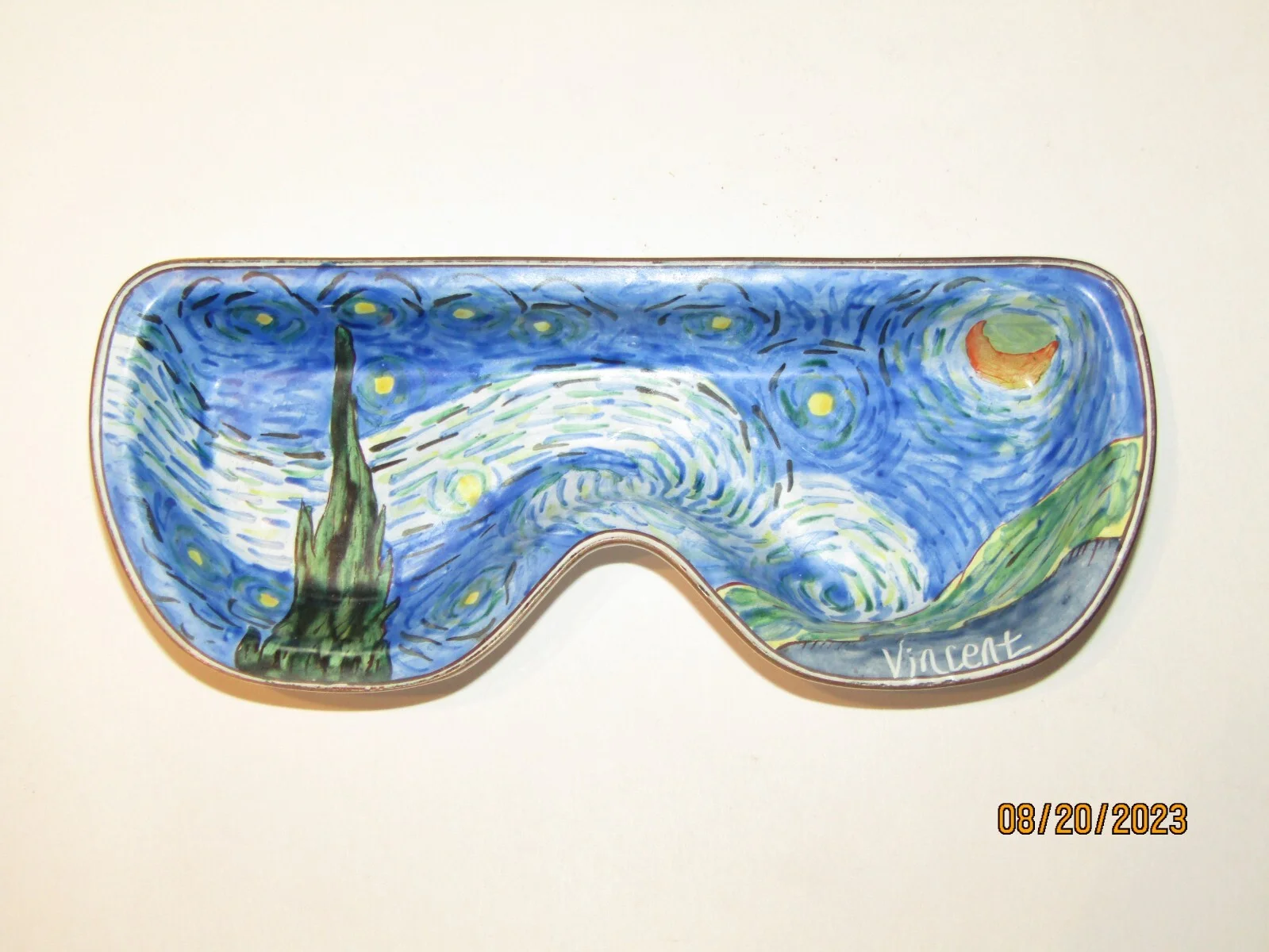 Kelvin Chen Vincent Van Gogh Starry Night Enameled Eyeglass Holder Tray Numbered 4