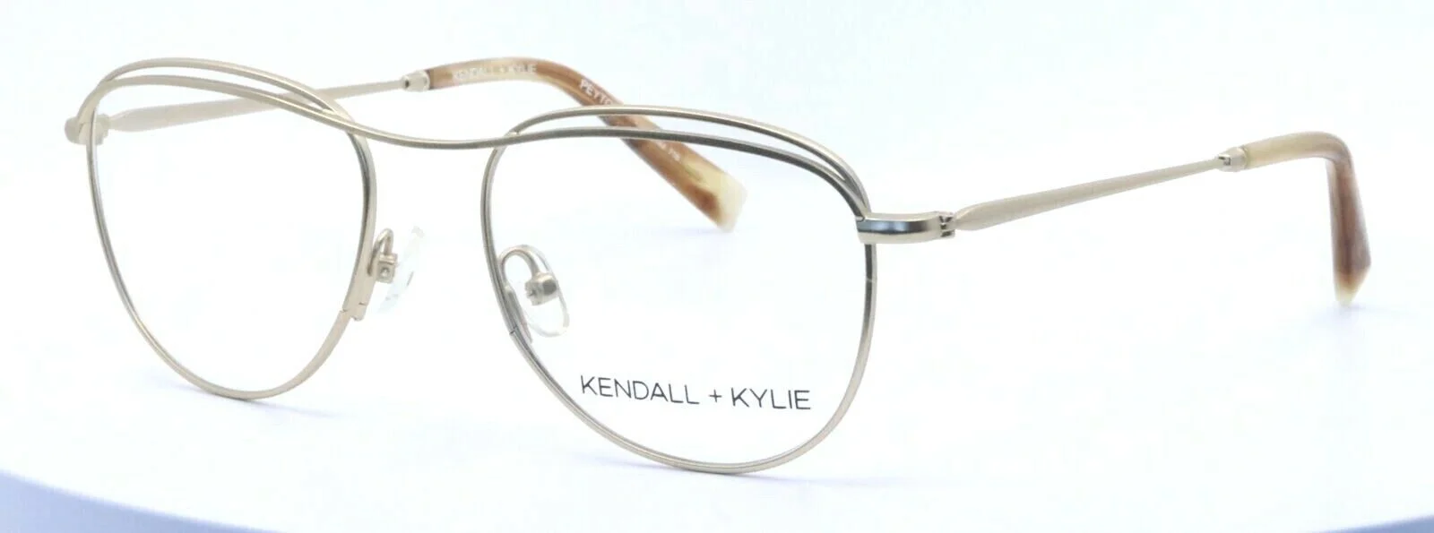 KENDALL + KYLIE Peyton KKO144 718 Light Gold Teardrop Eyeglasses 51-18-140