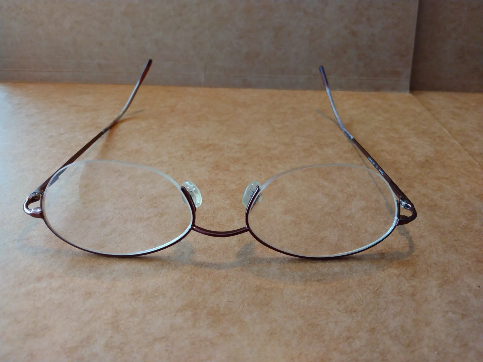 Kenneth Cole 135mm CV MS BEND IT Eyeglasses Brown Oval half frame Used. 2