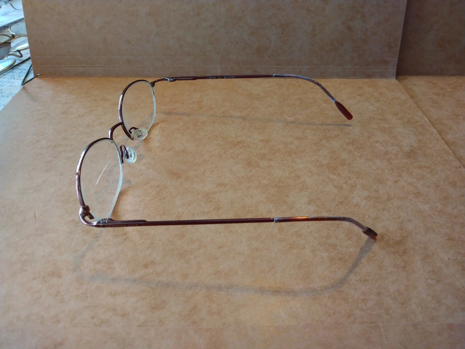 Kenneth Cole 135mm CV MS BEND IT Eyeglasses Brown Oval half frame Used. 4