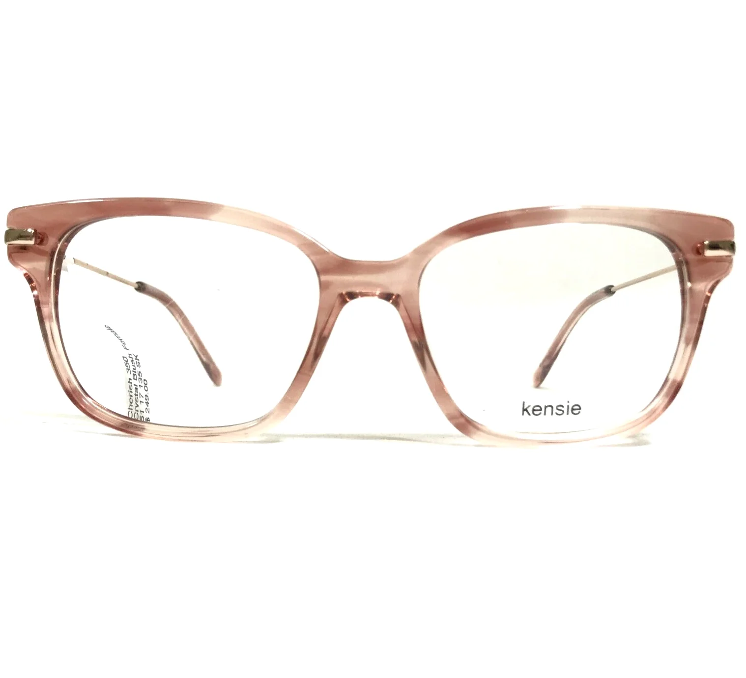 Kensie Eyeglasses Frames CHERISH BH Blush Pink Gold Square Horn 51-17-135