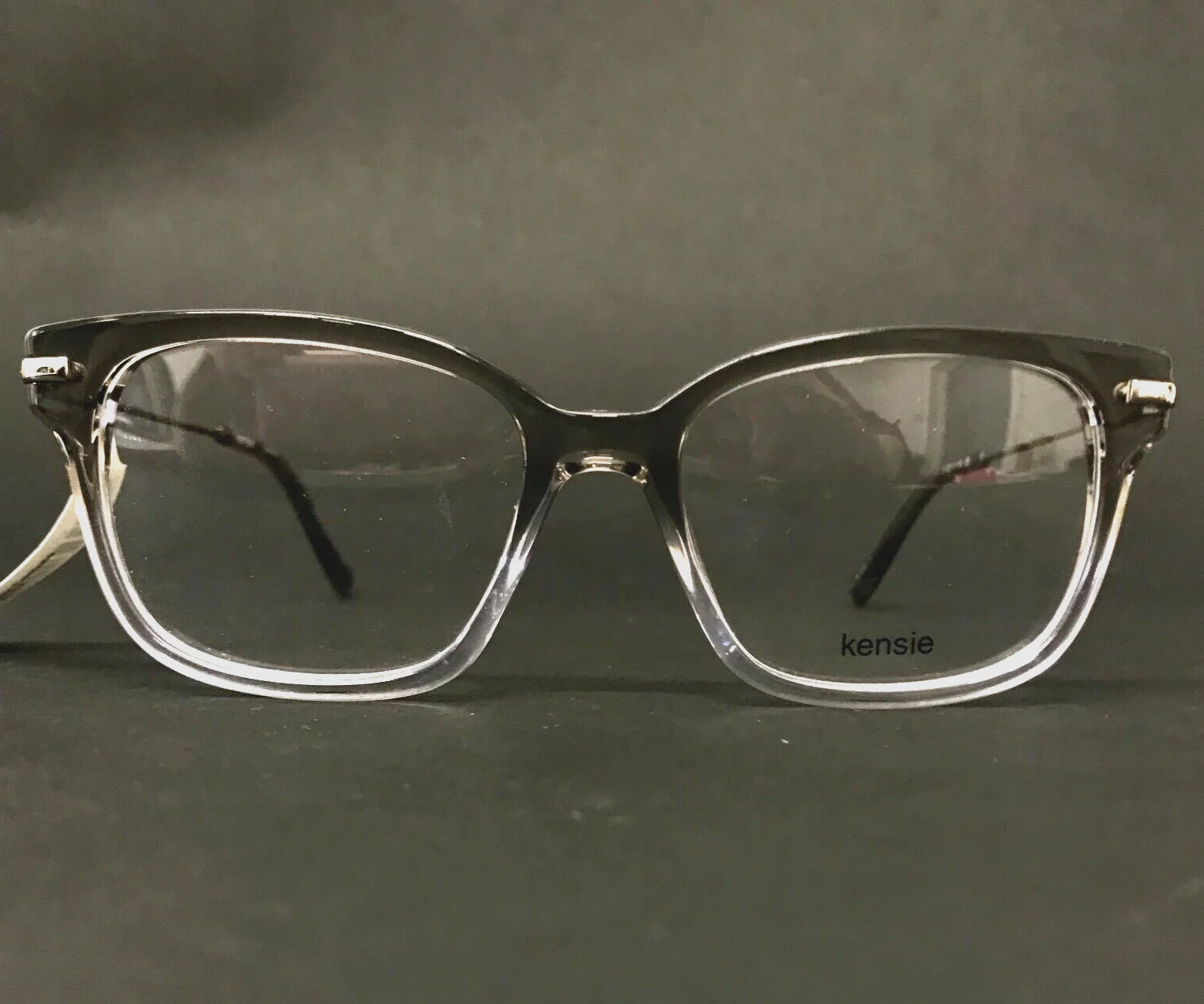 Kensie Eyeglasses Frames CHERISH GR Gray Clear Silver Square Full Rim 51-17-135 2