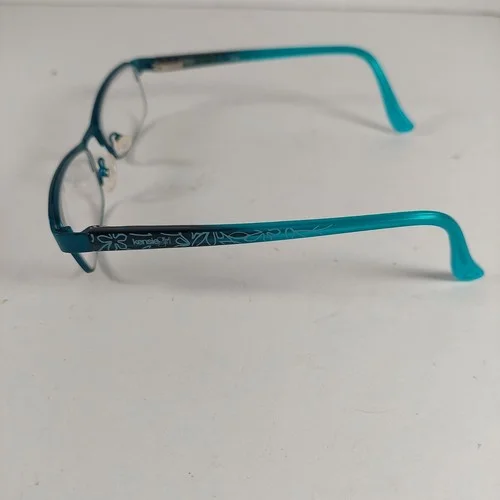 Kensie Girl Bright Eyeglass Frames PU 49-16-130 Blue Flower Pattern Full Rim 2
