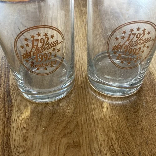 Kentucky 1792-1992 Bicentennial Gold-Rim Bar Glasses Set of 4