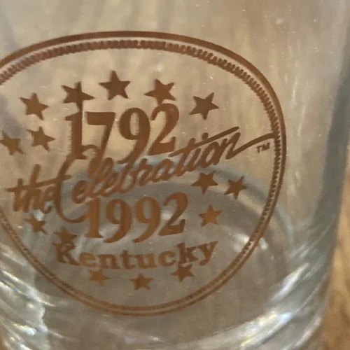 Kentucky 1792-1992 Bicentennial Gold-Rim Bar Glasses Set of 4 3