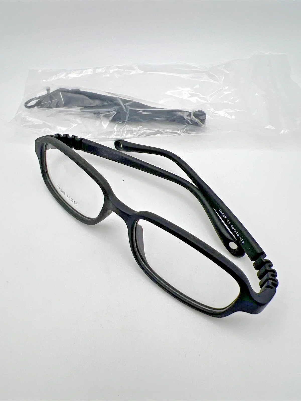 Kids Glasses Black C1 Frame Strap for Baby/Toddler Unbreakable 46-16-115 TR867 4