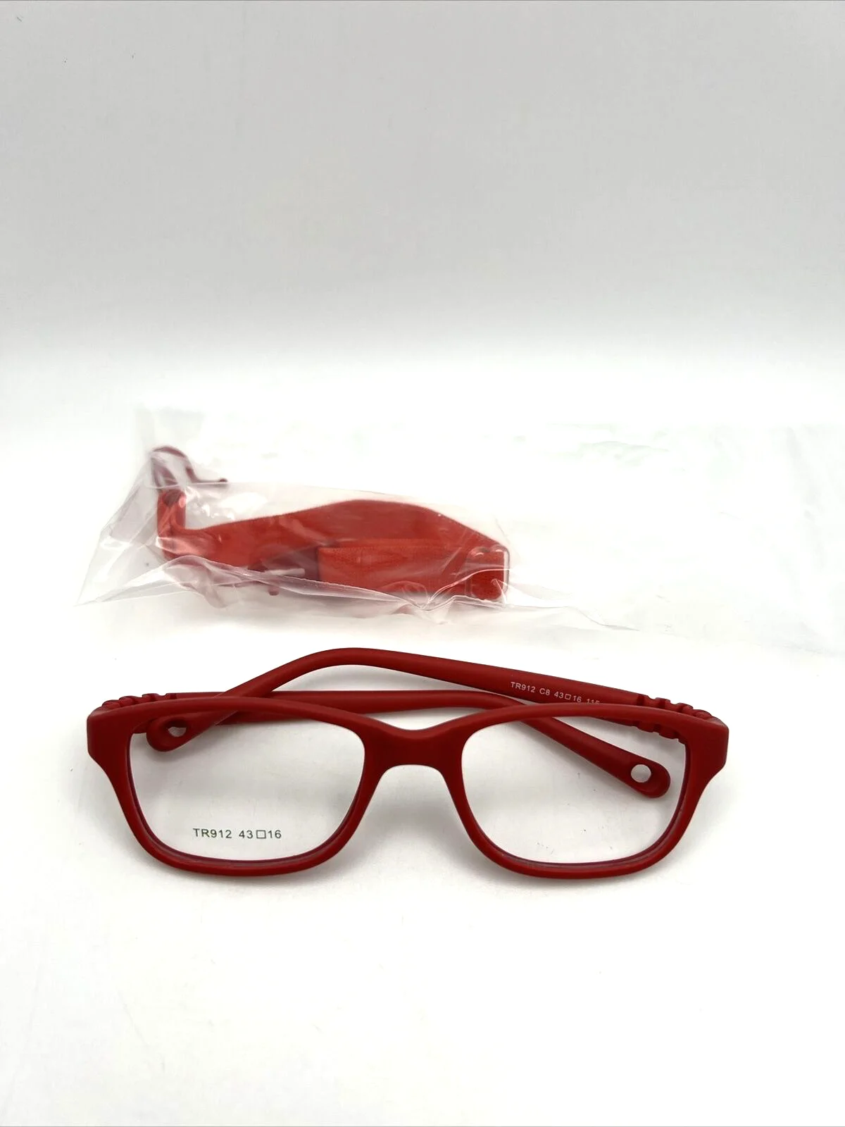 Kids Glasses Red C8 Frame Strap for Baby/Toddler Unbreakable 43-16-115 TR912