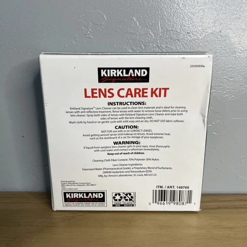 Kirkland Eyeglass Care Len 3 Kit Spray Cleaner 2 Microfiber Improved & Better(SB 2