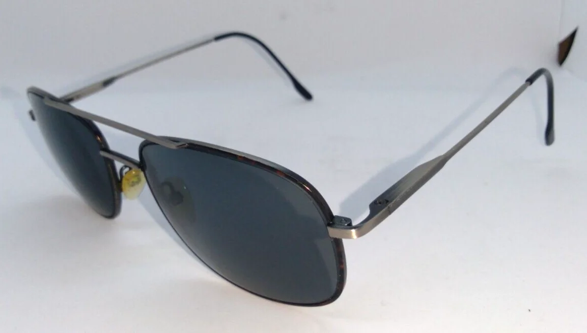 KIRKLAND SIGNATURE ARTURO 58-19-145 AVIATOR EYEGLASS FRAMES ITALY PEWTER FLEX 2