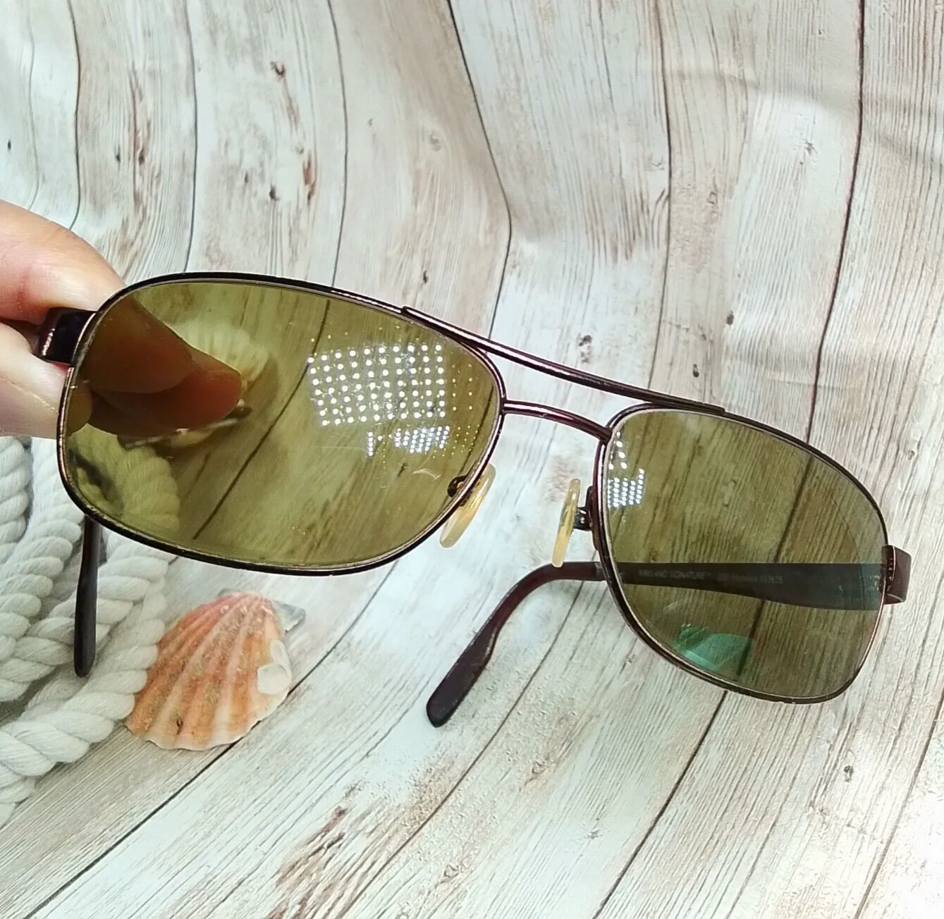 Kirkland Signature Brown Metal Eyeglass FRAMES ONLY Frederick 59-16-135 Italy 4