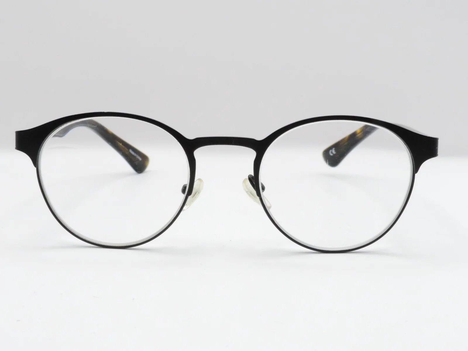 KIRKLAND SIGNATURE KS #1192 ROUND METAL ACETATE EYEGLASS FRAMES BLACK 48-20-140