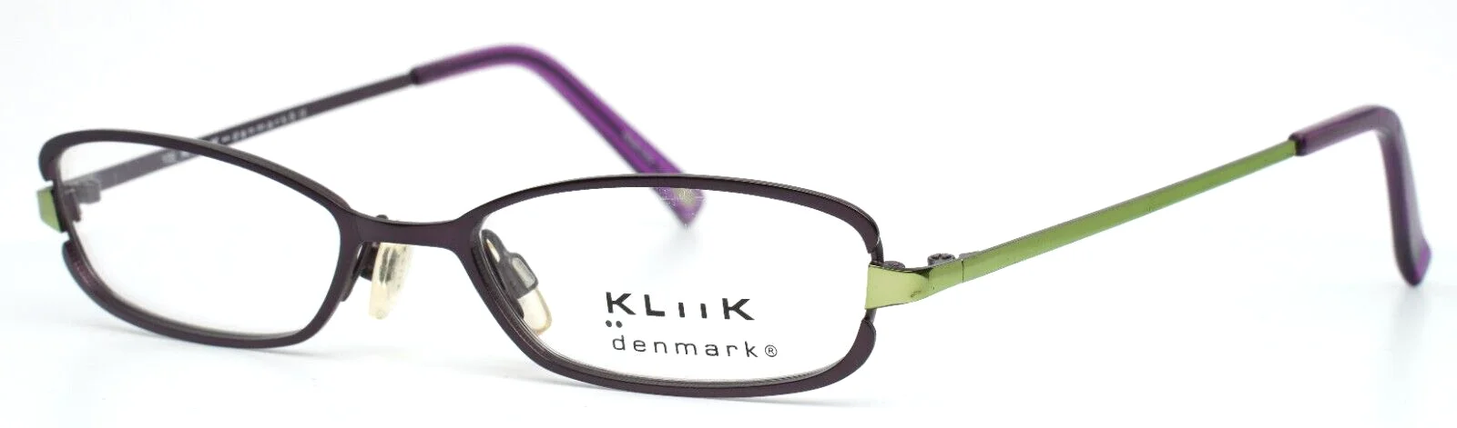 KLIIK 299 334 Purple Green Womens Oval Full Rim Eyeglasses Frames 49-17-135 B:23