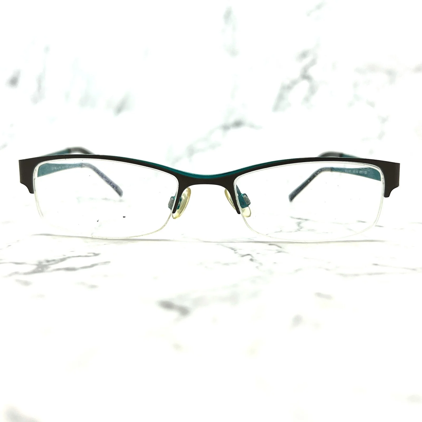 Kliik 518 418 Eyeglasses Black Blue Rectangular Half Rim Frames 48-17-135
