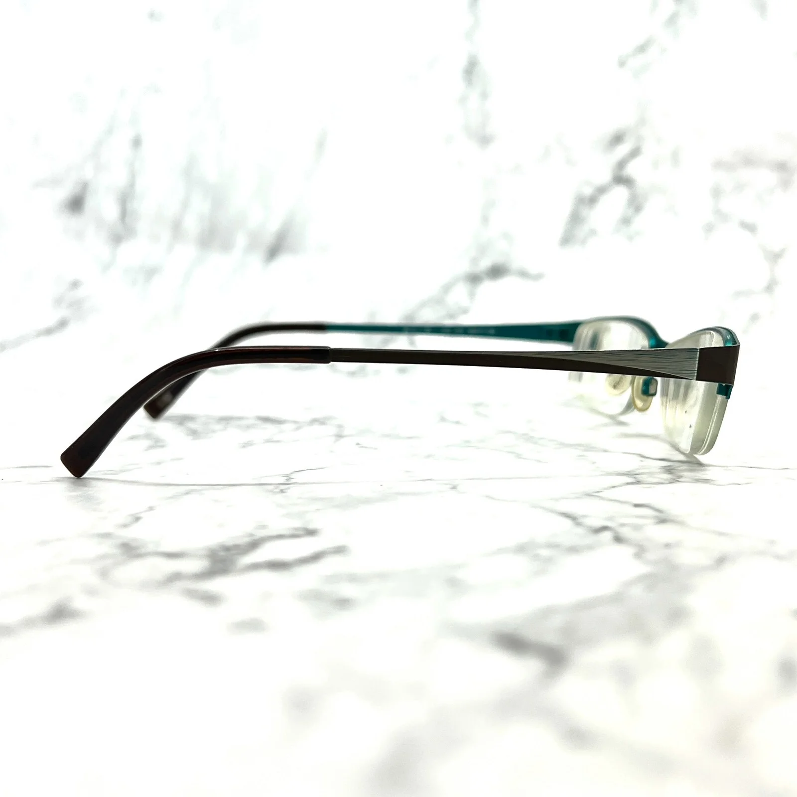 Kliik 518 418 Eyeglasses Black Blue Rectangular Half Rim Frames 48-17-135 3