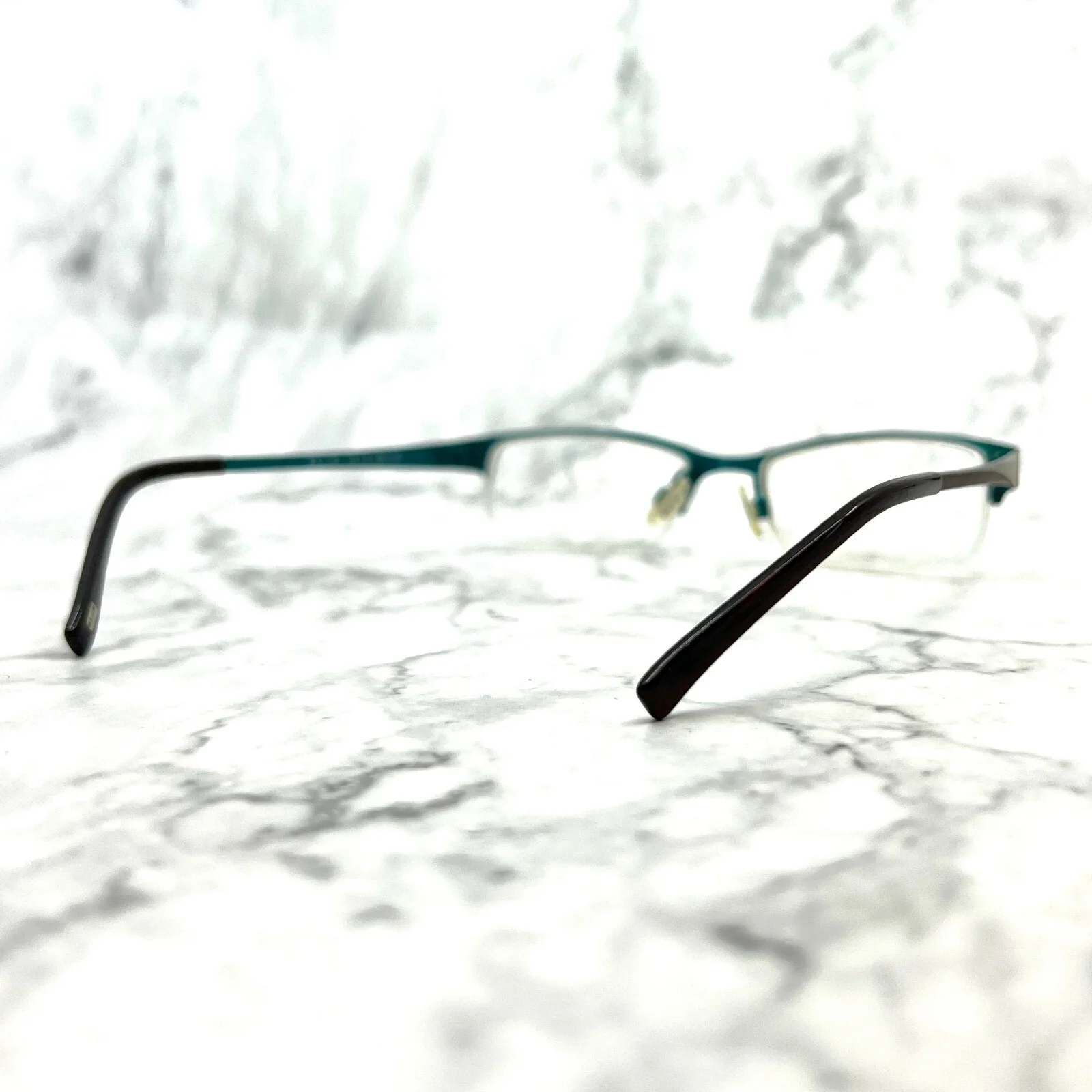 Kliik 518 418 Eyeglasses Black Blue Rectangular Half Rim Frames 48-17-135 4