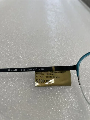 KLiiK Denmark Eyeglass Frames 642 M201 47-19-135 Teal Blue Frame Black Arms 4