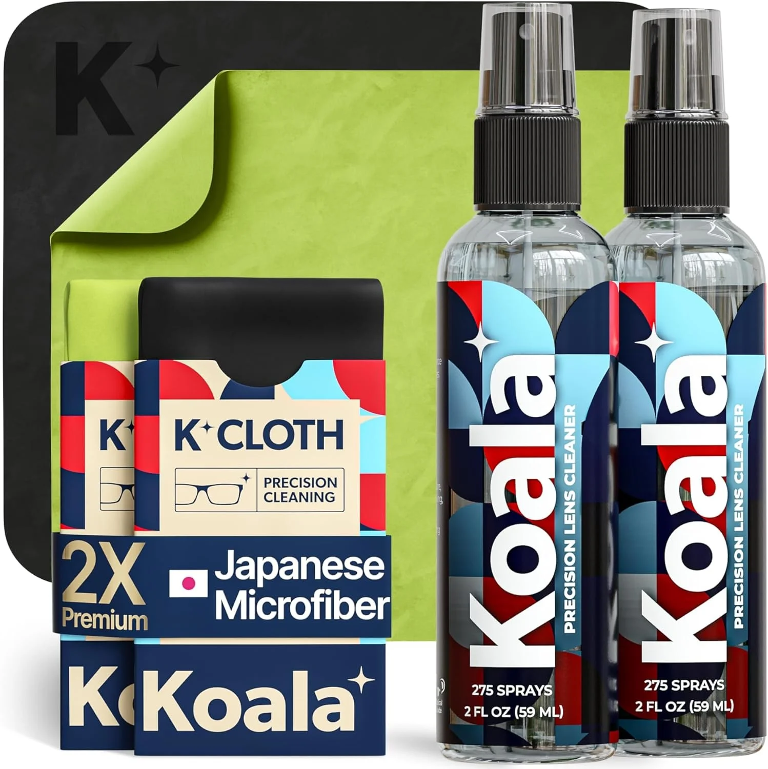 Koala Eyeglass Lens Cleaner Spray Kit | (2X) 8 Oz + (1X) 2 Oz Glasses Cleaner Bo 4