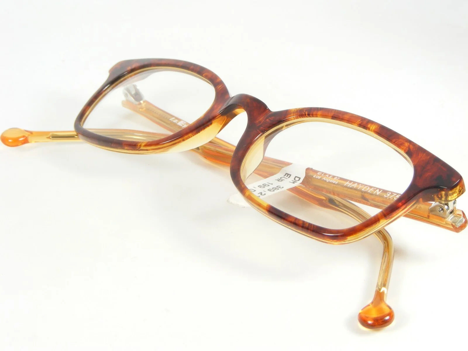 L.a. Eyeworks HAYDEN 375 MOTTLED BROWN /AMBER EYEGLASSES LAE Los Angeles 46mm 4