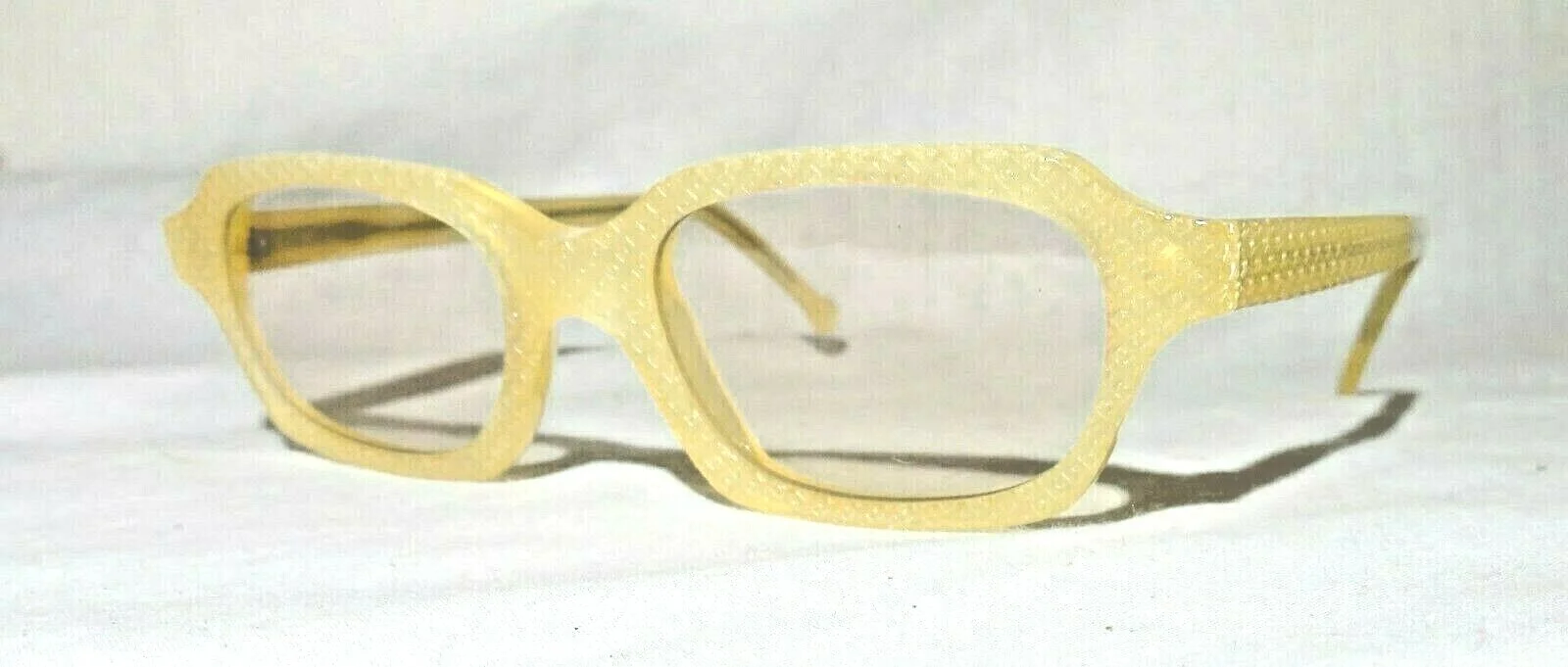 l.a. Eyeworks HUT eyeglass frames 46-17-140 Tan/Yellow, patterned FRAME NEW NOS 2