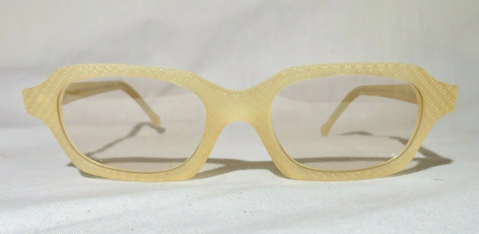 l.a. Eyeworks HUT eyeglass frames 46-17-140 Tan/Yellow, patterned FRAME NEW NOS 3