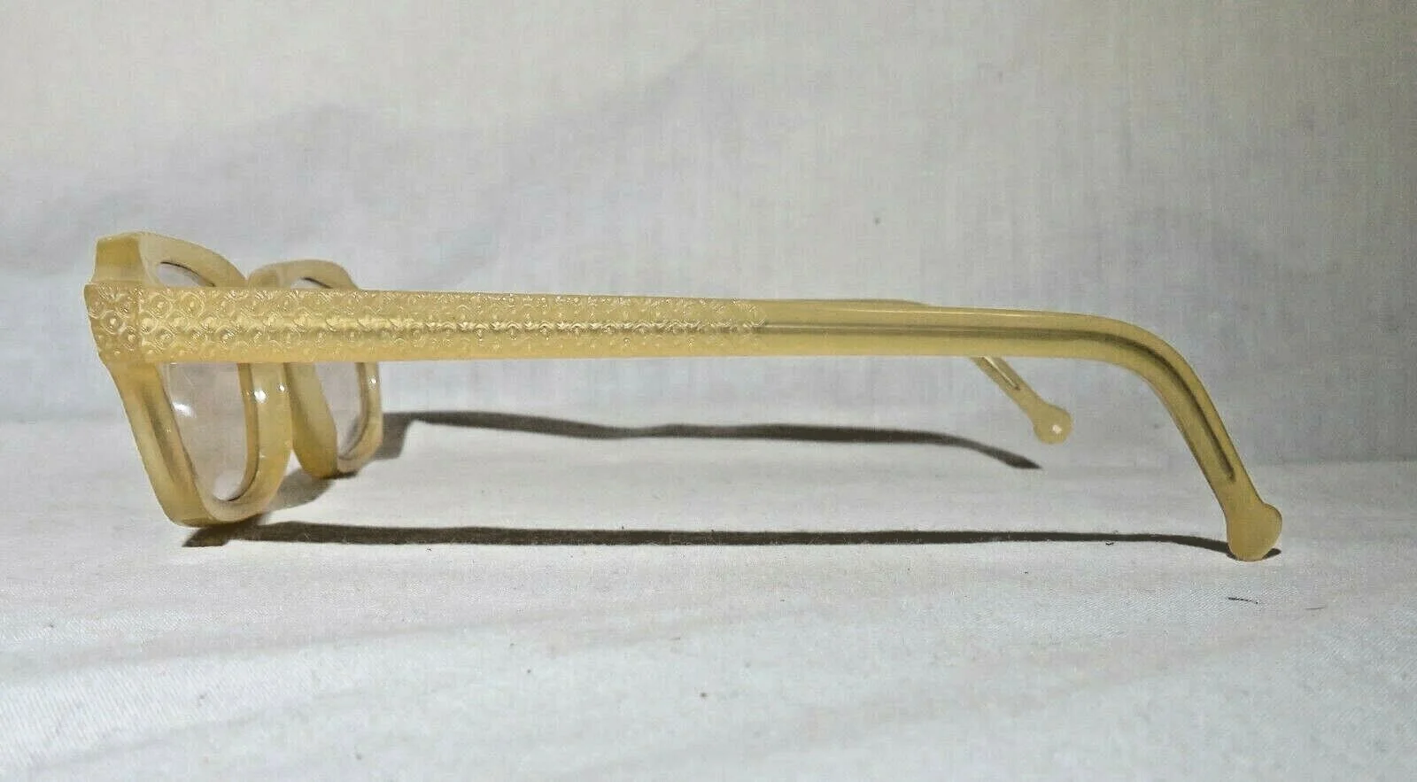 l.a. Eyeworks HUT eyeglass frames 46-17-140 Tan/Yellow, patterned FRAME NEW NOS 4