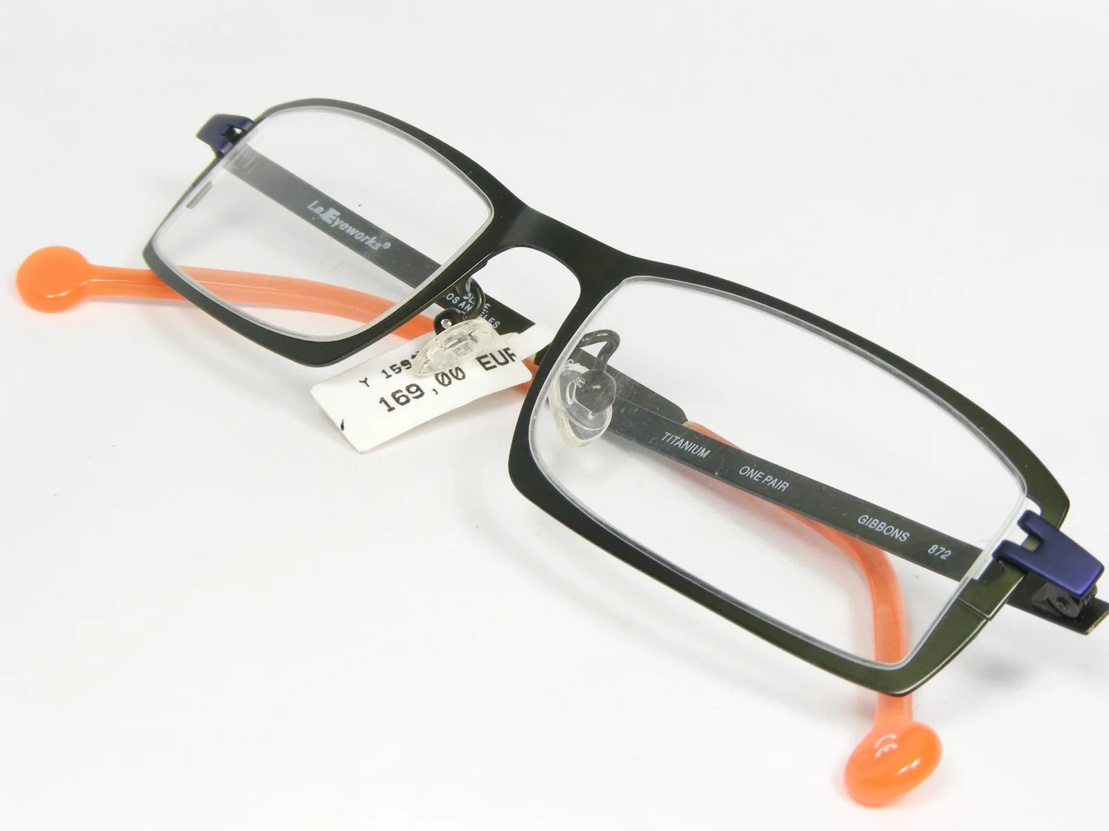 L.a. Eyeworks ONE PAIR GIBBONS 872 GREEN INDIGO BLUE EYEGLASSES Los Angeles 49mm 4