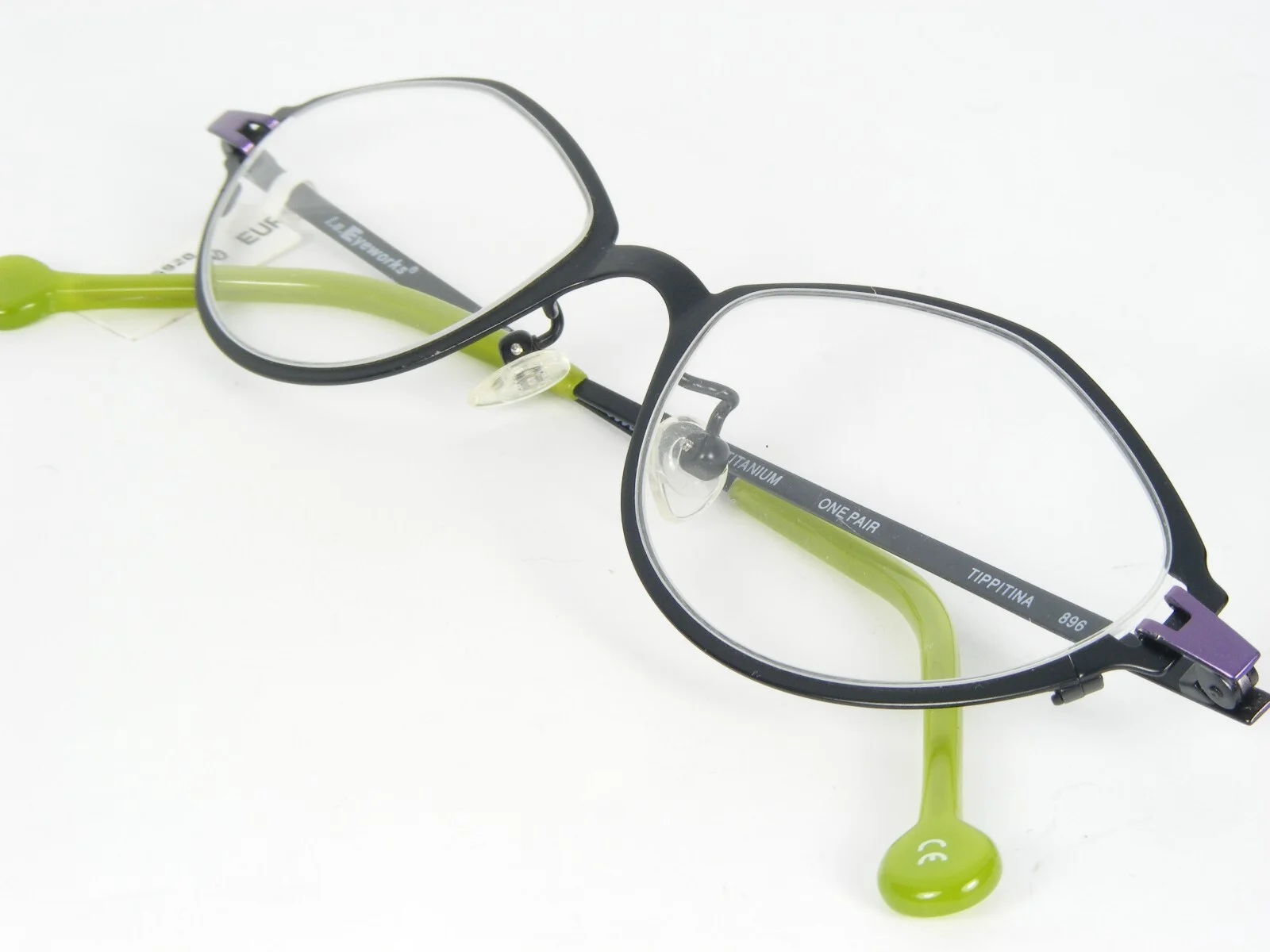 L.a. Eyeworks ONE PAIR TIPPITINA 896 BLACK PURPLE EYEGLASSES Los Angeles (NOTES) 4