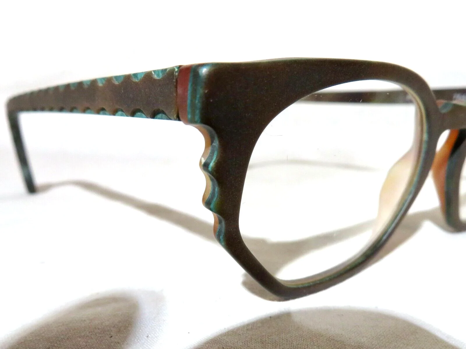l.a. Eyeworks RANO eyeglass frames, New old stock 49-18-145 754 Brown w/teal 2