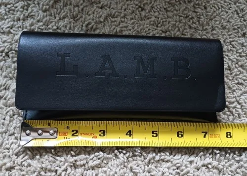 L.A.M.B. Magnetic Black Eyeglass Sunglass Case with Cleaning Cloth Semi-Hard