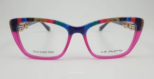 La Matta Eyeglasses NEW LM 3247 Color 3 Pink Blue Red Gold Size 54 Cat Eye 2